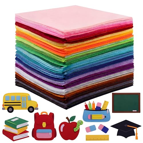 Moukeren 240 Pcs 9.8 X 9.8 Inch Felt Sheets, 20 Colors - color: Rainbow, size: 9.8 x 9.8 Inch