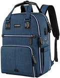 SINVICKO Crochet Bag, Knitting Bag Backpack and Totes Organizer with USB Charging Port, Large Yarn Storage Tote Bag - color: Blue