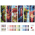 ACRNIGHEET 6 PCS Cross Stitch Bookmark Kit DIY Bookmarks Cross Stitch Kits Stamped Embroidery Bookmarks for Adults Beginners Fantasy Pattern Bookmarks with Instructions Hand Craft Gift, 7.87''x2.36'' - style: Classic