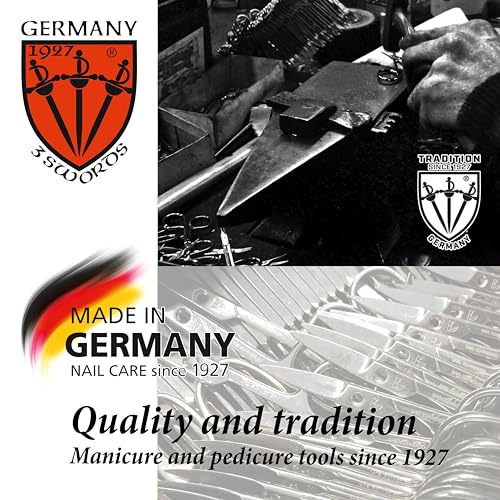 3 Swords Germany - Embroidery Scissors, Stork Scissors Shears for Art Work, Daily Use in Household, Sewing, crocheting, Art Work, Craft, needle work with black Synthetic Leather case
