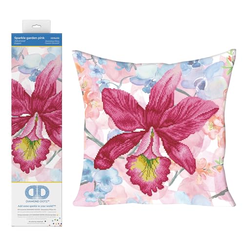 DIAMOND DOTZ Sparkle Garden Pink Pillow Diamond Art Painting for Adults - color: Sparkle Garden Pink