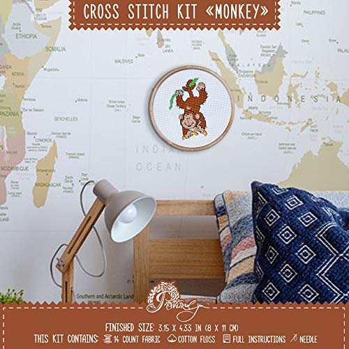 Povitrulya Cross Stitch Kit fors 'Monkey' - color: Monkey