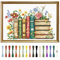 FREEBLOSS 11CT Stamped Cross Stitch Kit for Adults Beginners with Instructions Books and Flower Pattern Cross Stitch Kit Embroidery Wall Art Decoration No Frame 14x20in