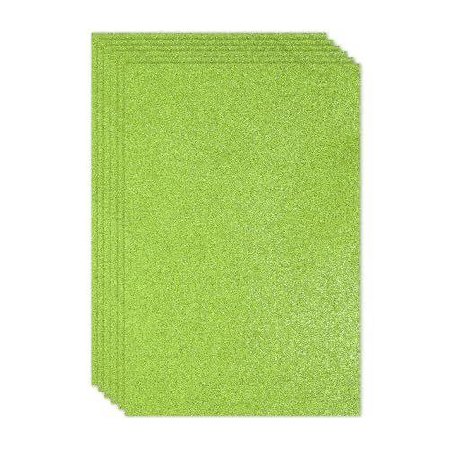 PATIKIL 2mm(1/10") Thick Non Adhesive Glitter Foam Sheet 16x24inch(40x60cm) Green, EVA Shiny Foam Board for Craft, 6 Pcs - color: Green