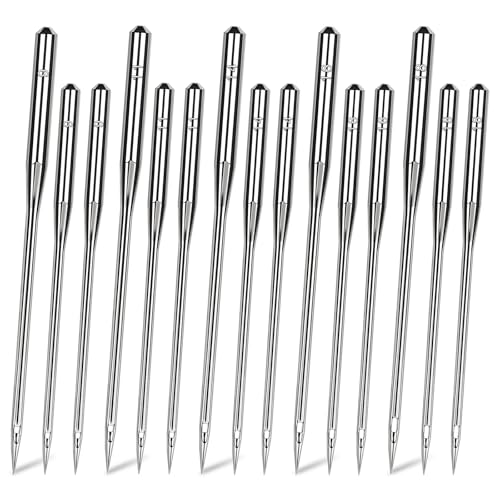 50 Pcs Universal Sewing Machine Needles HAX1,Assorted 65/9, 75/11, 90/14, 100/16 110/18 Ideal for Fabrics, Heavy Duty Sewing Machine Needle for Thick Fabric Including Canvas Leather Embroidery Jeans - style: 50 PCS Size 65/9 75/11 90/14 100/16 110/18