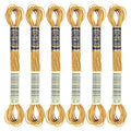 6 Skeins Embroidery Thread, Metallic Bronze Embroidery Floss Friendship Bracelet String, Polyester Cross-Stitch Threads for Hand Embroidery, String Art - color: bronze