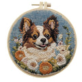 HCANPER Cute Dog Embroidery Starter Kit,DIY Needle Punch Kit, Punch Needle Kits for Beginners,Include Pre-Printed Fabric,Tools,Embroidery Hoop,Threads,Easy for Adults and Children. (Brown) - color: Brown