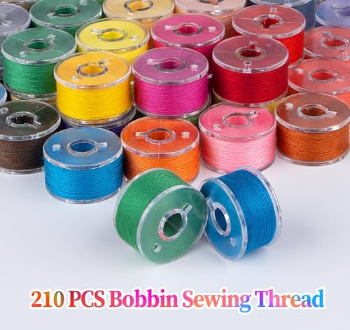 210 Pcs Prewound Bobbin Thread Set – 36 Colors Size A Bobbins - color: 36 Colors (210PCS)