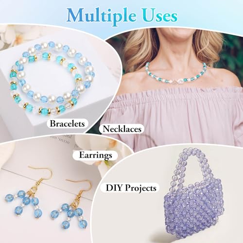 PAXCOO 1820Pcs Crystal Acrylic Beads Faceted Bicone Gem Beads for Jewelry Making (6 MM) - size: 6 MM