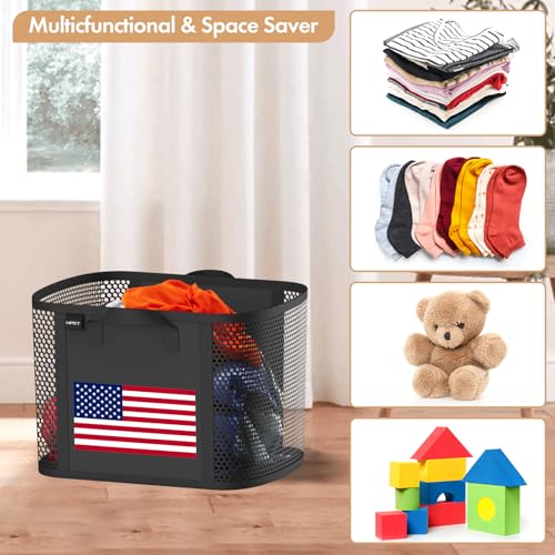 NPET 27L Laundry Basket Collapsible - color: USA Flag, size: 27L