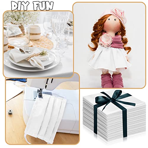 Mixweer 300 Pcs 4 x 4 Inches Cotton Fabric Squares Precut Quilting Fabric Bundles Solid Colors Quilt Material for DIY Craft Sewing Embroidery(White) - color: White
