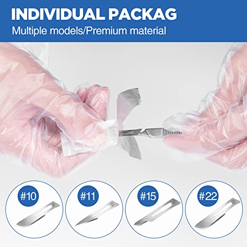 44 PCS 40 Scalpel Blades with #10#11#15#22 Scalpels Surgical Sterile Blades - color: 44 PCS Handle And Blades#10#11#15#22