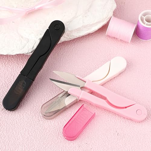 Mudder 24 Pcs U Shape Sewing Scissors with Protective Safety Cover - style: Lovely