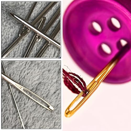 Bubcool Large Eye Blunt Yarn Needles kit, Darning Needles for Yarm & Bent Tapestry Needles, Metal Yarn Needles,Darning Needles for Crocheting,Darning Yarn,Crafting Needle, Carpet Canvas Repair - color: 12 PCS