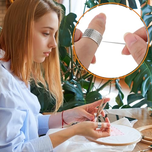 Colaxi 5Pcs Sewing Thimble Sewing Thimble Finger Protector Alloy Sturdy Fingertip Thimble Thimble for Hand Sewing for Needlework Embroidery