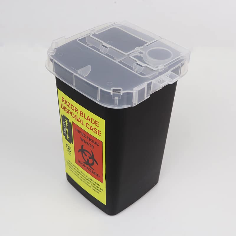 10 Pack Sharps Container Blade Disposal Containers Tattoo Syringe Needle Trash Can Case Barber Razor Storage Dispenser Biohazard Infectious Waste Case for Home Professional Use (10PCS) - color: 10PCS
