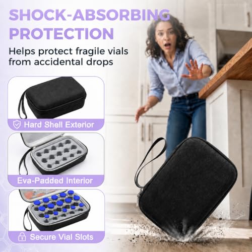 Peptide Case for Fridge Travel with 1* Reusable Ice Pack - color: Black+grey- 5×3ml+10×(5ml/10ml)