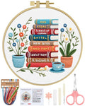 ERKOON Embroidery Kit for Beginners Adult, Cross Stitch Set Include Embroidery Cloth Hoops Threads for Craft Lover Hand Stitch with Embroidery Skill Techniques (Books) - color: Book