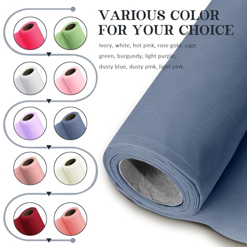 Horbaunal Dusty Blue Chiffon Fabric by The Yard, 1 Yard Precut Sheer Fabric - color: Dusty Blue, size: 1 Yard