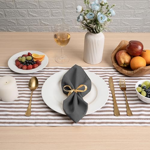 Blue Needles Solid Cloth Napkins 100% Cotton Set of 12-18 x 18 Inches - color: Gray, size: 18" x 18" (Set of 12)