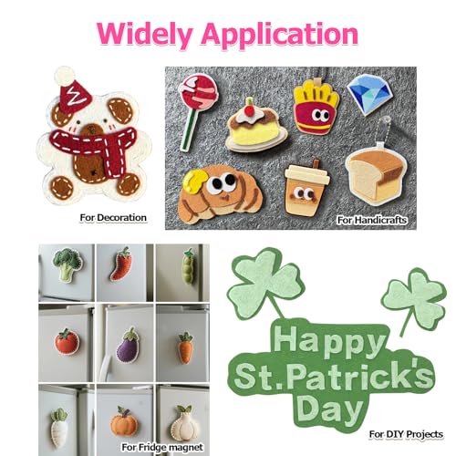 30Pcs Stiff Felt Sheets, 1mm Thick Felt Fabric Squares for Sewing & DIY - color: Green Series