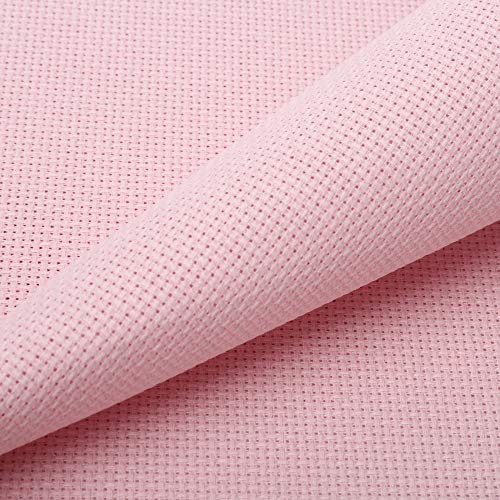 Aida Cloth 14 Count Cross Stitch Fabric,19×28inch (14CT, Pink) - color: Pink, size: 14CT