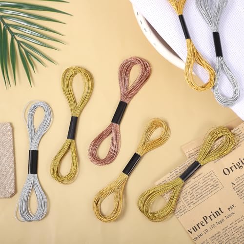 8 Skeins Metallic Embroidery Floss, 4 Colors Embroidery Thread