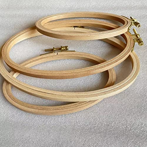 Set of 4, Oval Beech Wood Embroidery Hoops Handcrafted Wooden Hoops for Embroidery, Cross Stitch Needlework Natural Wood Hoop Frame