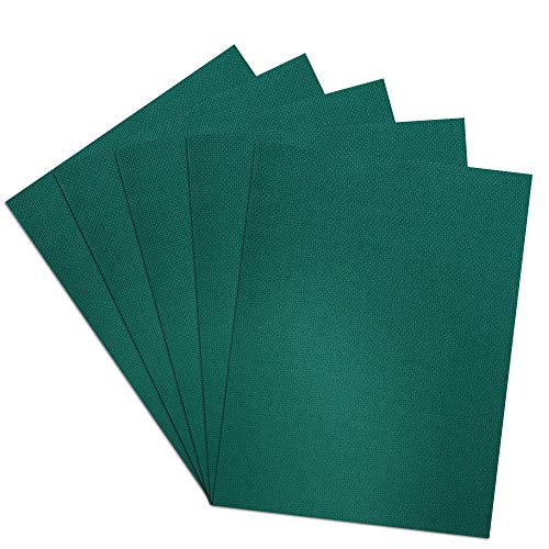 Aida Cloth 14 Count Cross Stitch Fabric,12×18inch,5Pcs (Green) - color: Green