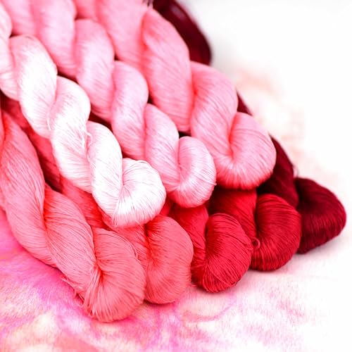 Natural Silk Thread, Handmade Embroidery Thread, 8 Colors, 110m Each, Mulberry Silk Floss for Hand Embroidery, Fine Detailed Needlework, Luxury Embroidery Threads Set（11） - color: 11