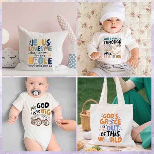 Wxiben 30 Pcs Christian Baby Iron on Transfer Dtf Transfers Ready to Press - style: Christian Baby