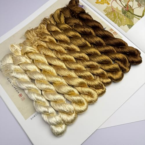 100% Mulberry Silk Embroidery Thread 9 Colors 22m Each (62) - color: 62