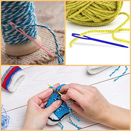 LoveInUSA 100PCS Yarn Needles for Kids & Beginners, 2.7inch Large Eye Plastic Knitting Sewing Needles for Crochet, Weaving, Tapestry, Christmas Craft Gifts, DIY Sewing Handmade Crafts - style: Multicolor-1