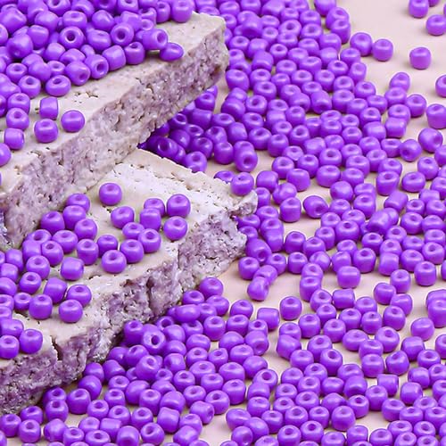 10150pcs 2mm Glass Seed Beads Bulk, 12/0 Mini Small Round Bead for Jewelry Making Tiny Craft Glass Seed Beads for Jewelry Making Bracelet Wrist Necklaces(Light Purple) - color: Light Purple