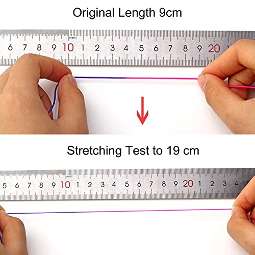 LUSTEMBER 1mm Stretchy Bracelet String, Sturdy Rainbow Elastic String Elastic Cord for Jewelry Making, Necklaces, Beading and Crafts (Pack of 2) - size: 164 Feet (Pack of 2)
