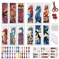 FREEBLOSS 12 Set Cross Stitch Bookmark Kit Dragon Legend 8"x 2.4" 11CT - style: Dragon Theme
