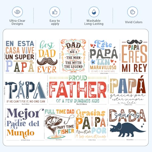 Bomi Father's Day Iron on Transfers Heat Transfer Vinyl 27pcs - color: Autumn-10