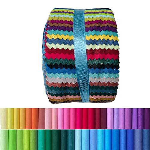 100% Cotton Jelly Roll Fabric Strips for Quilting and Sewing-40 PCS Solid - color: 40 Solid