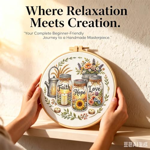 Inspirational Embroidery Kit for Beginners,Sewing Kit for Adults - color: Embroidery Kits-0621-16