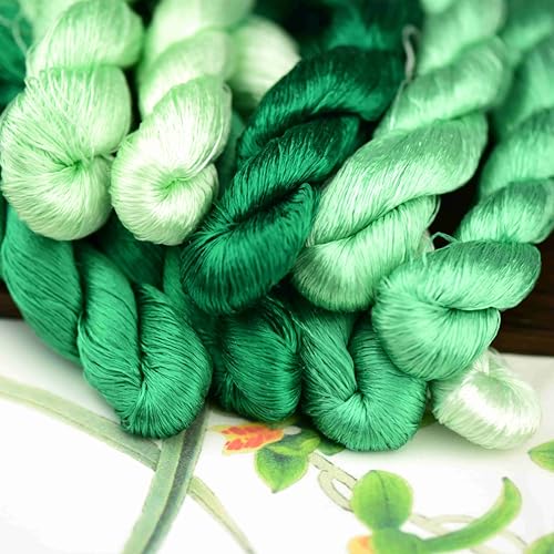 Natural 100% Silk Thread, Handmade Embroidery Thread Silk Floss 9 Colors 110m Each (16) - color: 16