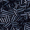 4200pcs Glass Bugle Beads, Mini Long Tube Seed Beads Bulk, Tiny Small Loose Spacer Embroidery Beaded for Bracelets Jewelry Making Sewing, Crafts, Christmas Ornaments, 2×6mm, Black - color: Black