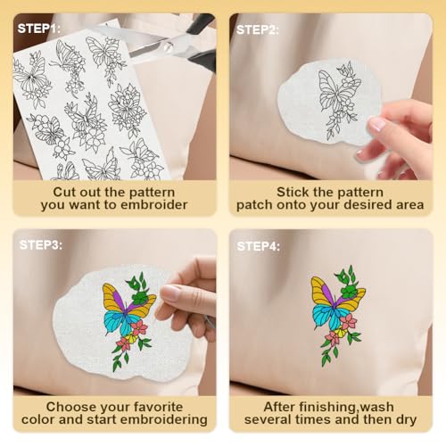 36Pcs Butterfly Water Soluble Hand Sewing Stabilizers - style: Butterfly