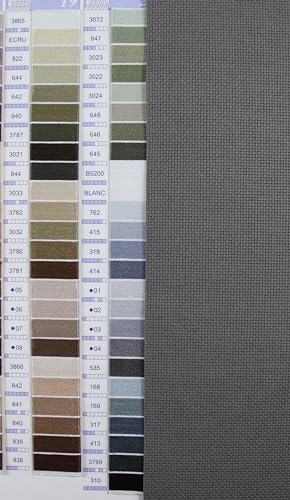 KCS 2 pc of 15" x 18"(38cmx45cm) Counted Cross Stitch Cotton Aida Cloth Needlework Fabric Box (Dark Grey+Black,16CT) - color: Dark Grey+black, size: 16CT