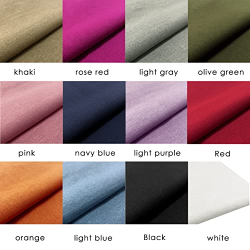 12 Pcs/Set 19 x 19 Inch Embroidery Linen Fabric - color: 12 Pcs Colored-b