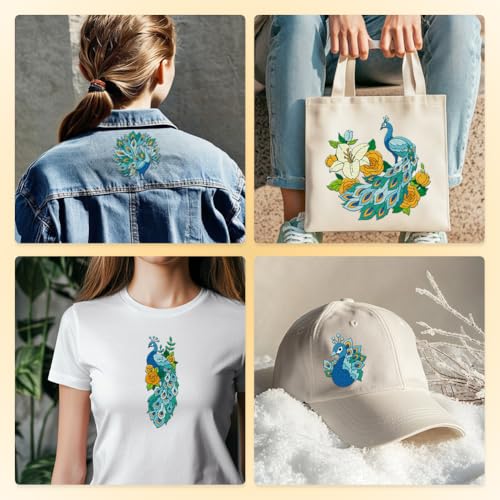 24Pcs Peacock Animal Water Soluble Hand Sewing Stabilizers