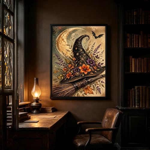 Halloween Diamond Painting Kit for Adults, Witch Hat Diamond Art Kit - color: KM1258-1