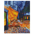 Meecaa Cross Stitch Kits 11 Count Stamped, Coffee Street Starry Sky Embroidery Kit with Accessories Pre Printed (48CMx58CM (Cafe) - color: Cafe