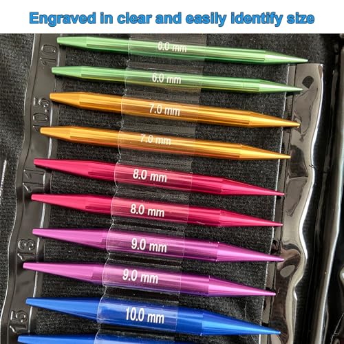 Weabetfu 60pcs Interchangeable Circular Knitting Needles Set,2.75mm-10mm