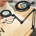 12X Magnifying Glass with Light and Stand, Soldering Helping Hands - color: Black, size: 12X