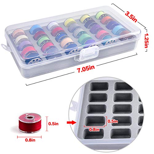 FULLCASE Bobbin Holder and Bobbin Case, 2-Pack Clear Storage, Holds 60